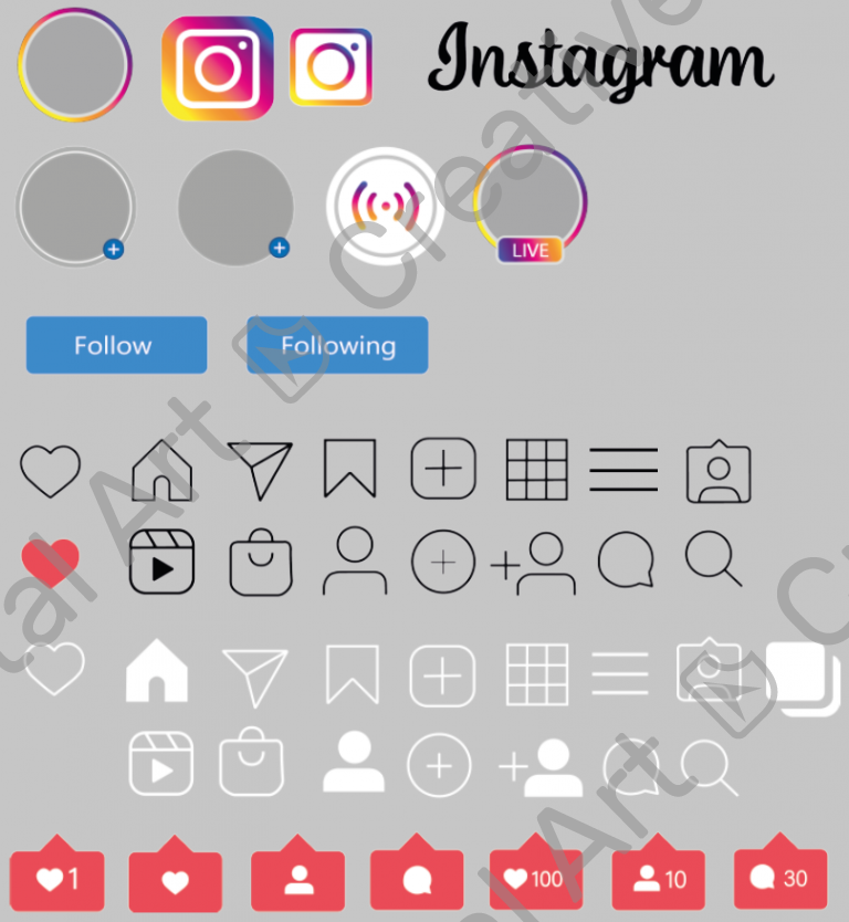 Insta Chat Vector Full vector instagram set pictograms vector illustration - Creative ...